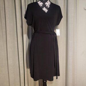 Nine West Dolman Sleeve Wrap Dress Black